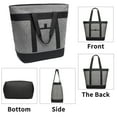 thumbnail image 4 of Cooler Bag Large Insulated Reusable Grocery Bag Transport Cold Hot Food Apply to Delivery Bag Travel Picnic Cooler 20"×8"×15" Gray, 4 of 7