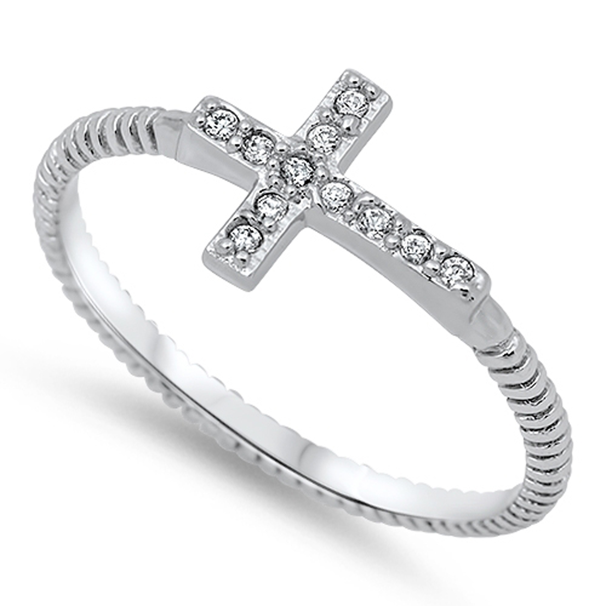 Sterling Silver Women's Flawless Colorless Cubic Zirconia Christian
