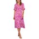 thumbnail image 2 of Vestido Floral INSPIRE CHIC para Mujer, vestido midi de manga corta con volantes en color rosa claro, 2 of 6