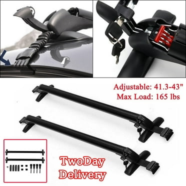 ALLTIMES 41.3" Universal Car Roof Rack Cross Bar Adjustable Luggage Carrier with Lock, Black Aluminum 165lbs Load