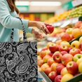 thumbnail image 2 of Bohemian Geometric Plaid Reusable Grocery Tote - Spacious Washable Bag with Durable Design, 2 of 6