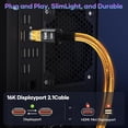thumbnail image 3 of 80Gbps Displayport Cable 2.1 16K@60Hz, 8K@120Hz, 4K@240Hz, DP 2.1 Cable 16K Braided Cord, Compatible with HDR10 DSC 1.2a, G-Sync FreeSync Gaming PC, Gaming Monitor 5090, AMD 7900XTX, 3 of 9