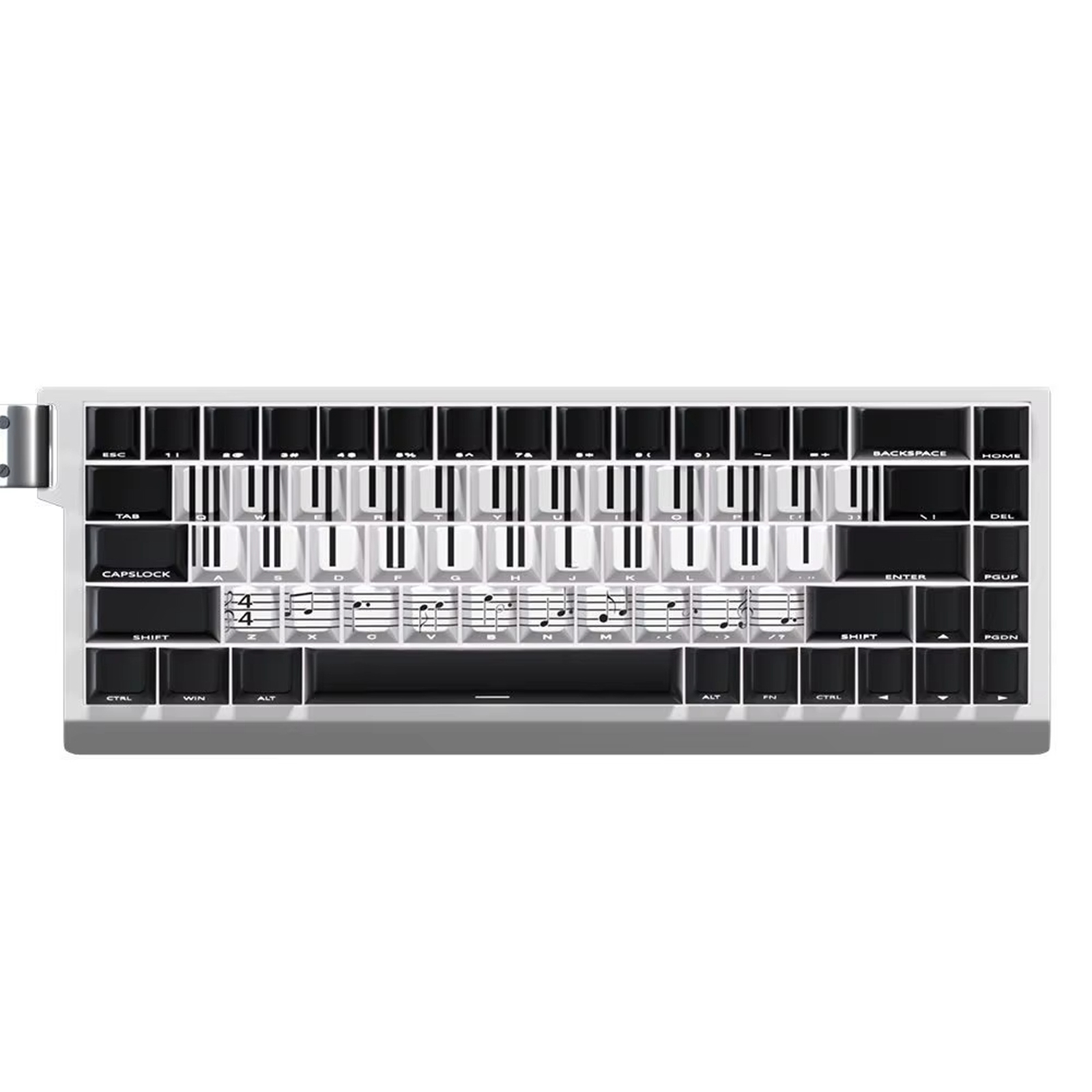 Side Print Backlit Keycaps Piano Key Theme for 68 67 65 61 60 Mechanical Keyboards 74Key Keycaps