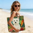 thumbnail image 2 of Vintage Quilted Tote Bag Women Lightweight Travel Bag Purse Cotton Shoulder Tote Bag-Dog, 2 of 7