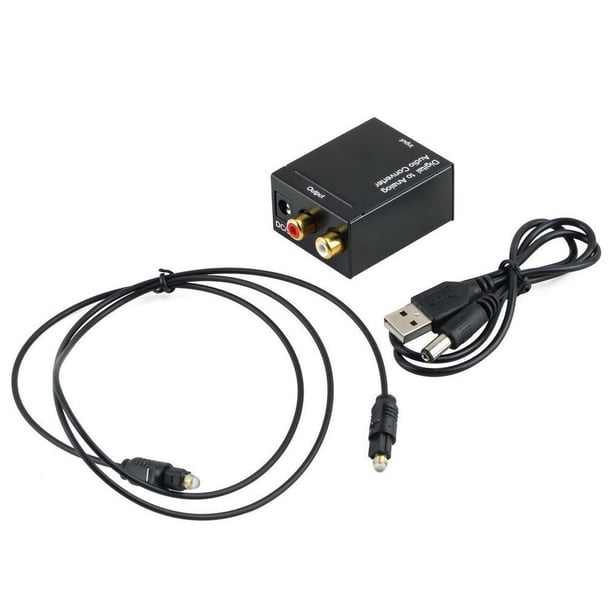 Adaptador convertidor de audio coaxial óptico digital Coaxial Toslink a RCA analógico L/R