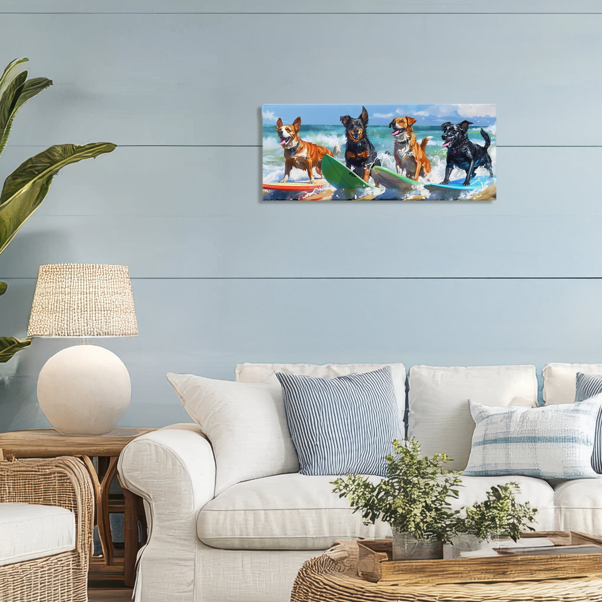 Stupell Industries Dogs on Surfboards Summer Fun Canvas Wall Art, design by Creative Studio