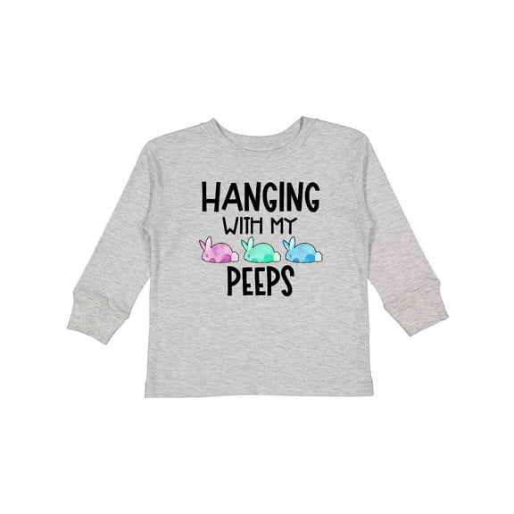 Inktastic Easter Hanging with My Peeps Pastel Bunnies Boys or Girls Long Sleeve Toddler T-Shirt