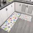 thumbnail image 2 of White Dog Paw Footprint Kitchen Rugs Sets Of 2,Anti Fatigue Kitchen Mat Rugs Non Slip Washable,Decorative Kitchen Floor Mats for Kitchen,Sink,Laundry,17"x30"+17"x47", 2 of 7