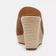 thumbnail image 4 of FSJ Women Simple Round Open Toe Platform Wedge Heel Espadrille Slip On Sandal Summer Casual Mules Outdoor Dressy Shoes Size 14 Brown, 4 of 4