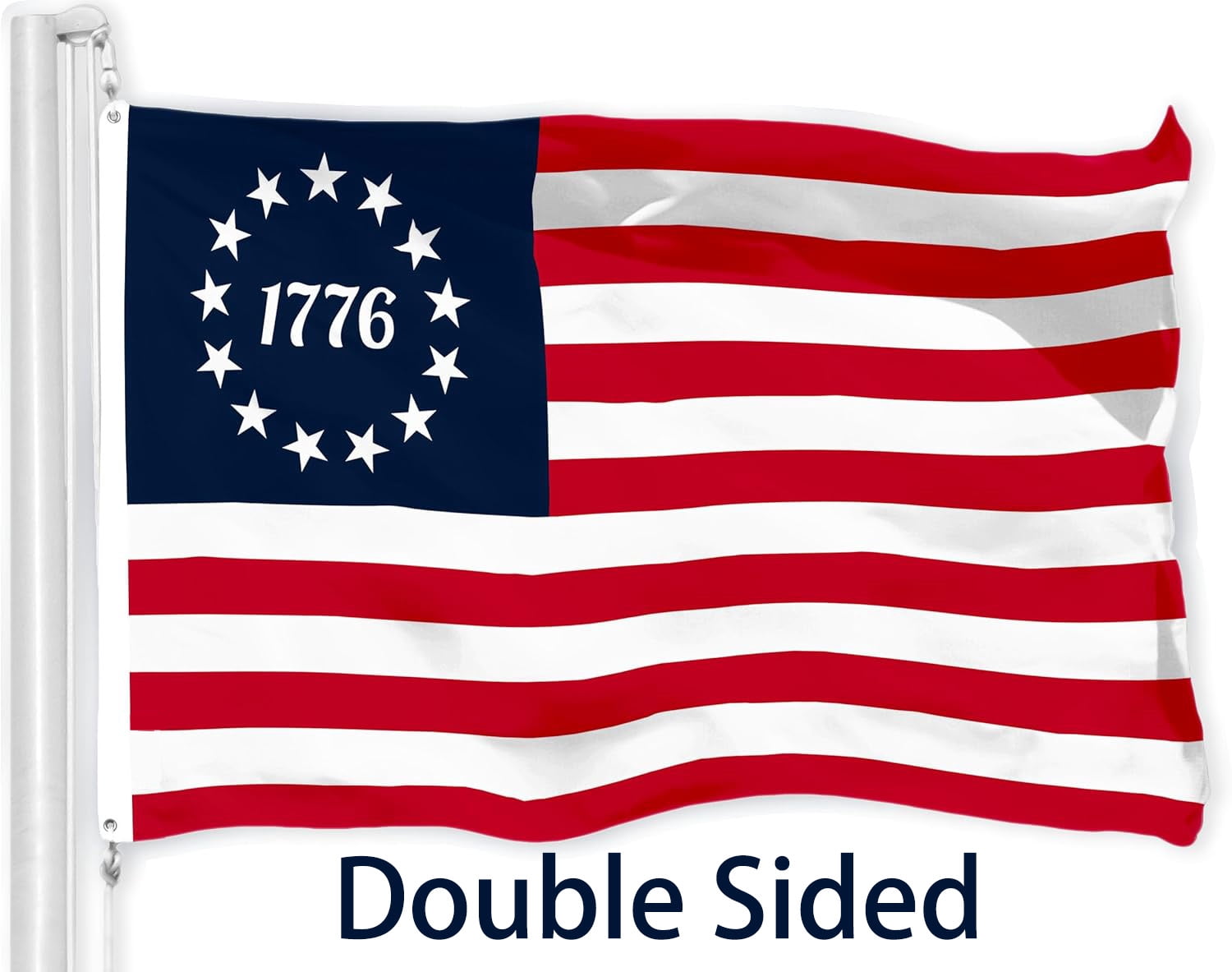 BetsyRoss 17 76-Flag - American US Flag 4x6 Outdoor Double Sided- 13Stars Colonies-Primitive USA Flags- United States Flags Polyester with Brass Grommets Banner