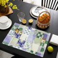 thumbnail image 3 of Spring Floral Checkered Placemats Set of 6, Sage Green Purple Buffalo Plaid Placemats for Dining Table, Place Mats for Kitchen Tabletop, Waterproof Wipeable Dining Table Mats Set, 3 of 9