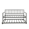 thumbnail image 6 of Black Metal Twin Daybed with Trundle - 77" x 39" Modern Lounge Frame for Living Room/Guest Room. Sturdy Steel, Easy Assembly, Holds 275lbs. Perfect for Small Spaces!, 6 of 6