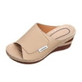 thumbnail image 3 of Mostsola Womens Platform Sandals Peep Toe Slip on Slippers Summer Trendy Slides Wedges Heels, 3 of 9