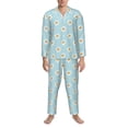 thumbnail image 3 of Fotbe Daisies Flowers Pijama de Hombre con Estampado de Manga Larga, Conjunto de 2 Piezas, Ropa de Dormir Suave y Cómoda con Bolsillos-Medium, 3 of 7