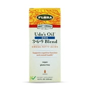 Flora - Udo's Choice Omega 369 Oil Blend with DHA, Udo's Oil Balanced 2:1:1 Ratio of Omega Fatty Acids, Supports Cognitive Function & Overall Health, 8.5-fl.oz. Glass Bottle