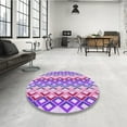 thumbnail image 3 of Ahgly Company Indoor Rectangle Patterned Dark Orchid Purple Area Rugs, 2' x 5', 3 of 6