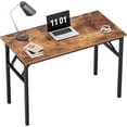 thumbnail image 4 of Folding Computer Desk Foldable Work Desk Table Writing Desk Folding Home Office Desk  No  to Assemble  Teak&, 4 of 4