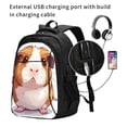 thumbnail image 2 of Balery Cartoon Guinea Pig Mochila con carga USB para hombre y mujer - Mochila impermeable y antirrobo para portátil con puerto USB para viajes, trabajo, estudios y universidad, 2 of 7
