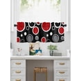thumbnail image 5 of Valances for Windows Abstract Red Rod Pocket Cafe Window Treatments Valance Curtains for Kitchen Bathroom Laundry Basement Windows 42"x12", 5 of 9