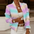 thumbnail image 4 of Traje de negocios para mujer, cárdigan adelgazante de manga larga estampado con cremallera, traje, abrigo, chaqueta superior Fridja  BV0+3897, 4 of 5