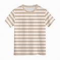 thumbnail image 4 of NIEWTR Hauts à Manches Courtes à Rayures Classiques pour Filles T-Shirts d'Été pour Enfants Col Rond Tendance T-Shirts pour Enfants 5-14 Ans (Gris, 1-2 Ans), 4 of 4