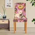 thumbnail image 4 of Yayeee 2 Pack Dining Chair Covers Stretch Parson Chairs Slipcovers Seat Protector, Cute Doughnuts Pattern, 4 of 6
