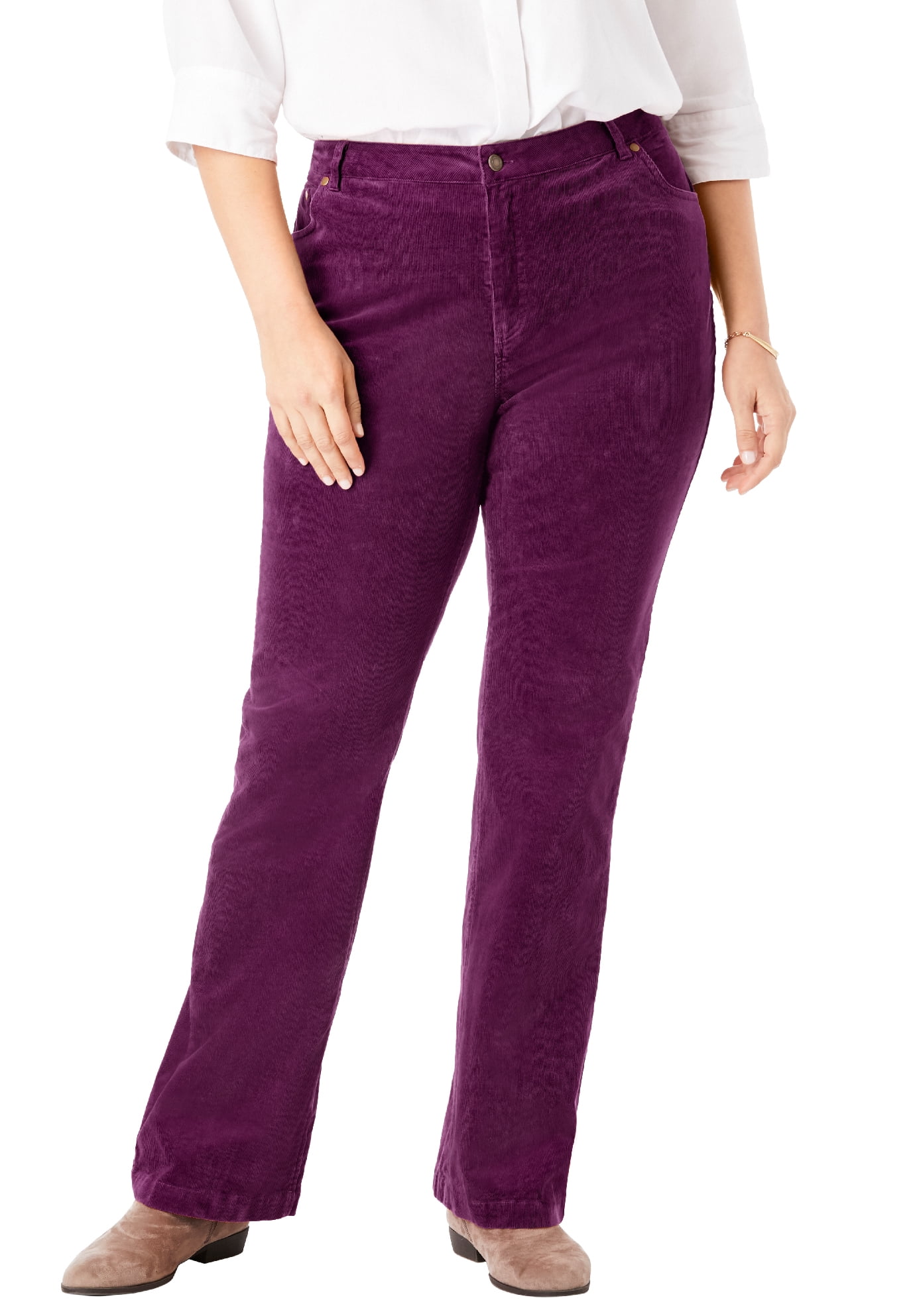 Woman Within - Woman Within Plus Size Stretch Corduroy Bootcut Jean ...