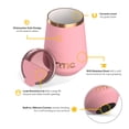 thumbnail image 3 of RTIC 12 oz Ceramic Lined Insulated Happy Hour Wine Tumbler, Leak Resistant Lid, Soft-Touch Exterior, Rosewater, 3 of 8