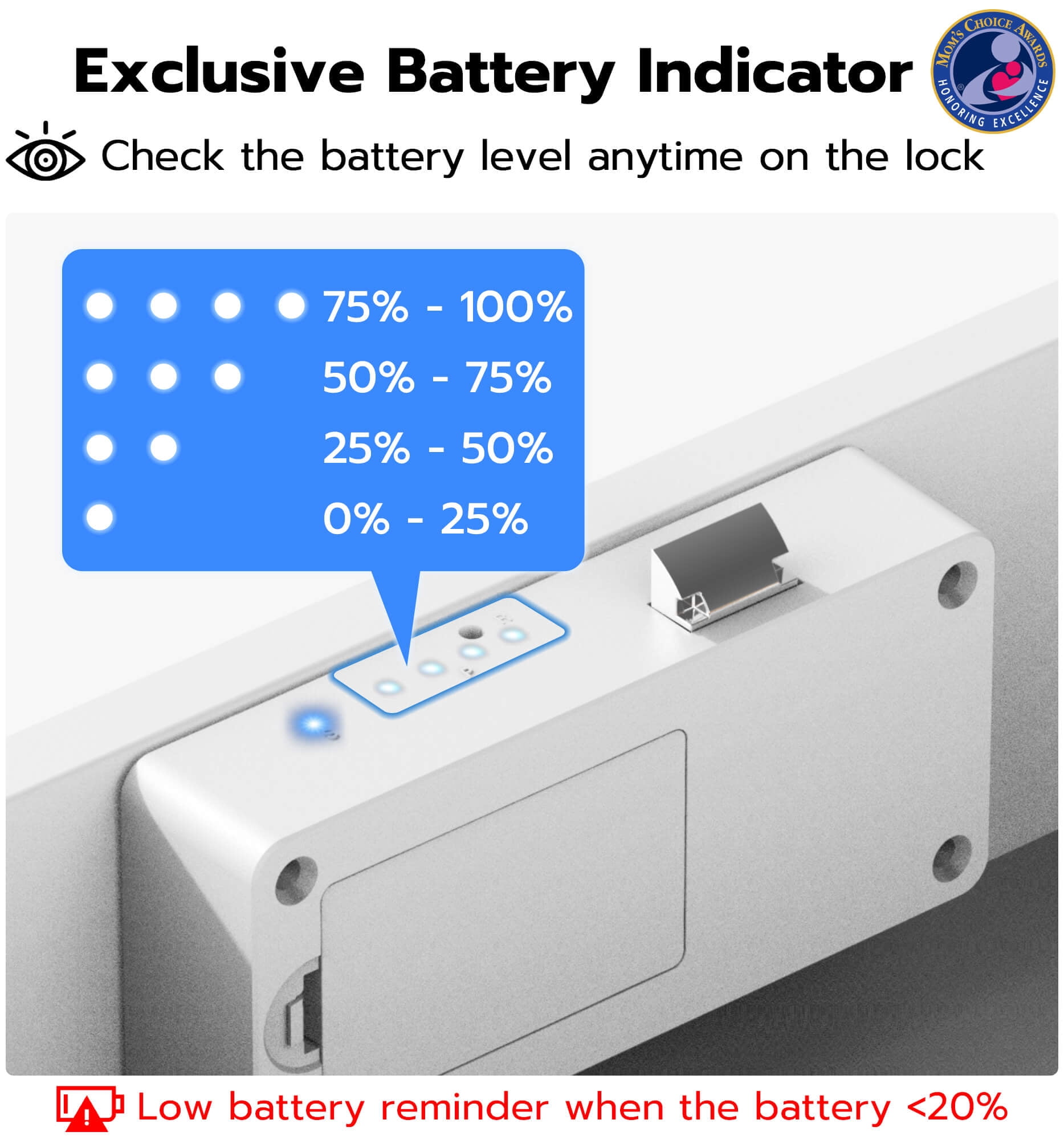Anweller RFID Bluetooth Hidden Smart Cabinet Lock - White