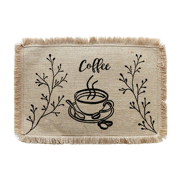 Woven Placemats Linen Dining Table Insulation Pads Square Jute