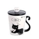 thumbnail image 1 of Taza De Cerámica De Café Té Con Cuchara Y Tapa Gatito Negro 300ml ModC, 1 of 3