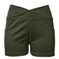 thumbnail image 4 of biudgviw Athletic Running Shorts for Women V Cross Seamless Biker Shorts High Waisted Stretch Summer Comfy Workout Yoga Shorts, 4 of 6