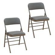 CozyBox 2-Pack (Fabric/Vinyl) Steel Frame Foam Padded Metal Folding Chair (Black, Gray, White)
