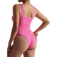 thumbnail image 2 of Women Sexy Ribbed Bodysuit Seamless Sleeveless Square Neck Tank Top Shapewear, 2 of 3