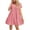 Bright pink, variant on Summer Women V Neck Flowy Babydoll Dresses Short Sleeve Swing Shift Loose Casual Mini Dress