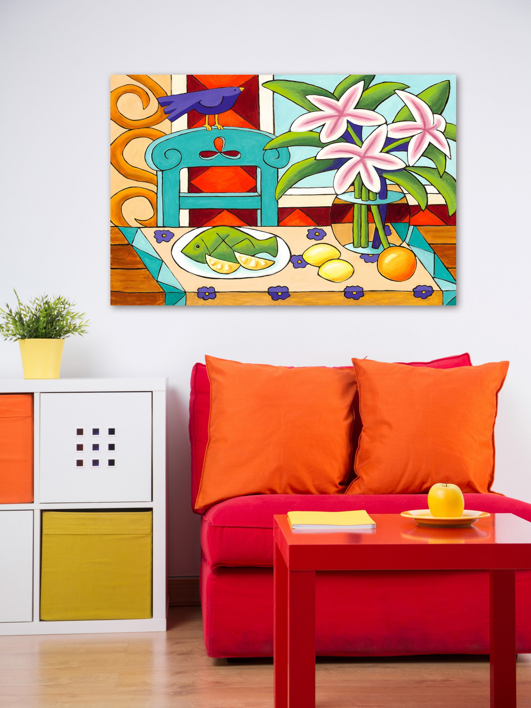 "Lillies on the Watch" Painting Print on Wrapped Canvas