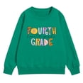 thumbnail image 3 of GiLiling Girls Boys Fourth Grade Back to School Sweatshirts, Letter Print Long Sleeve Pullover Top, Casual Tops for First Day of School Outfits (Green, 6-7 Years), 3 of 6