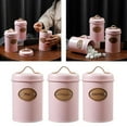 thumbnail image 6 of Fiocias 3 Pieces Kitchen Tea Coffee Sugar Container with Handle Airtight Lid Storage Jar Pink, 6 of 8