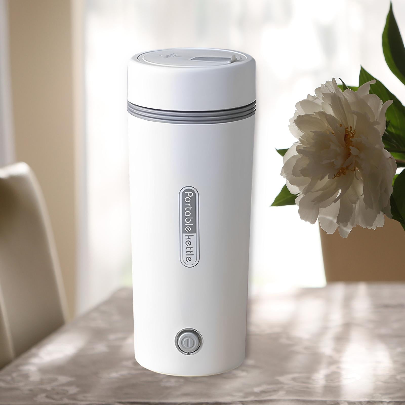 Portable Electric Kettle,Portable Electric Kettle Electric Tea Kettle Home,Electric Kettle Stainless Steel 350ml,Small Electric Kettle Personal Hot Water Boiler,Tea Hot Water Kettle Small white
