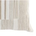 thumbnail image 4 of 22 Inch Square Accent Throw Pillow, Hand Embroidered Linear Patterns, Ivory, 4 of 5