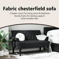 thumbnail image 4 of vidaXL 47” W Small Loveseat, Fabric Chesterfield Sofa, 2 Seater Couch for Living Room, Black, 4 of 9