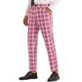 thumbnail image 4 of Lars Amadeus Plaid Dress Pants for Men's Slim Fit Flat Front Checked Chino Trousers, 4 of 4