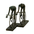 thumbnail image 6 of 16" x 8" Bronze Polystone People Sculpture with Bike, by DecMode, 6 of 8