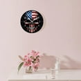 thumbnail image 3 of 14 Inch Wall Clock Battery Operated Silent Clock Decorative for Office, Kitchen, Outdoor, Living Room，American Flag Black Drawing, 3 of 4