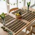 thumbnail image 5 of Black Golden Striped Placemats Set of 4, Luxury Farmhouse Stripes Washable Wipeable Table Mats for Dining Tables, Indoor Outdoor Kitchen Place Mats for Holiday Party Table Decor, 5 of 9