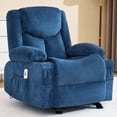 thumbnail image 4 of JONPONY Manual Recliner Chair with Heat Therapy and Massage Function, Heavy Duty Reclining Mechanism Massage Chair, Elderly Single Rocker Sofa with Cup Holders for Bedroom Home Theater，Blue, 4 of 11