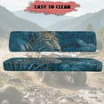 thumbnail image 4 of ZIATUBLES Leopard Jungle Print UTV Seat Covers 2 Pack, Waterproof Polyester Replacement Front Bench Seats Covers, Wear-Resistant UTV Outdoor Accessory Part for Kawasaki Mule, 4 of 8