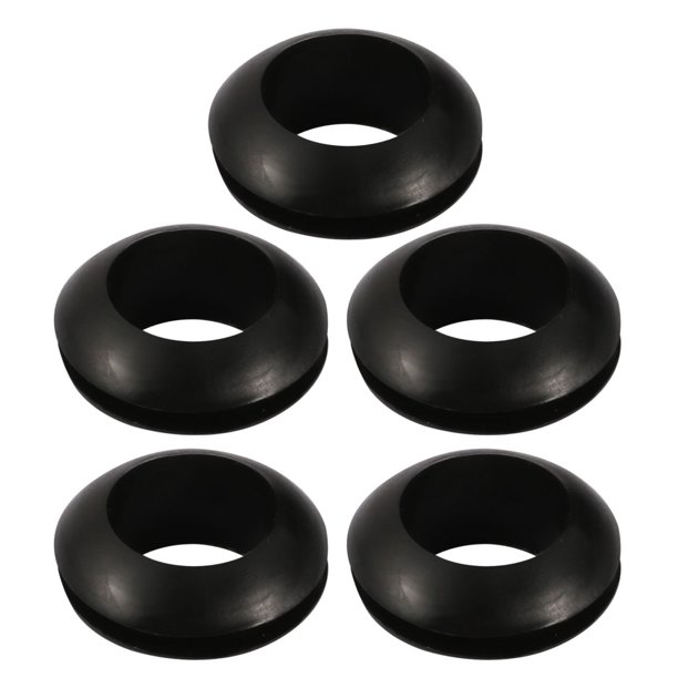 5pcs Wire Protective Grommets Black Rubber 14mm Double Sided Grommet