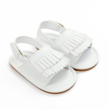 

Baby Sandal Tassels Summer Toddler Slipper Shoes 0-18 Months White 12cm