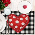 thumbnail image 3 of Valentine''s Day Red Love Hearts Placemats Set of 4, Black White Buffalo Plaid Check Farmhouse Dining Table Place Mats, Polka Dots Anniversary Wedding Kitchen Decor Home Decoration 12 x 18 Inch, 3 of 5